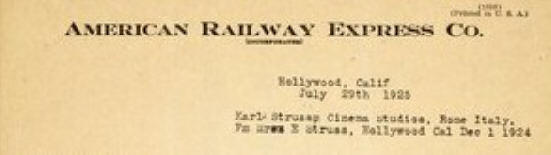 American Railway Express Company letterhead