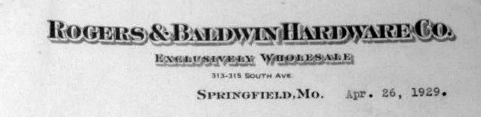 Rogers & Baldwin Company letter head