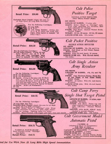 Colt Revolvers and Automatic Pistols Jan. 1932 Illustrated Price List page 3