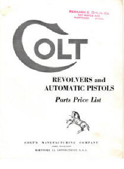 July 1948 revolvers and automatic pistols parts price list cover