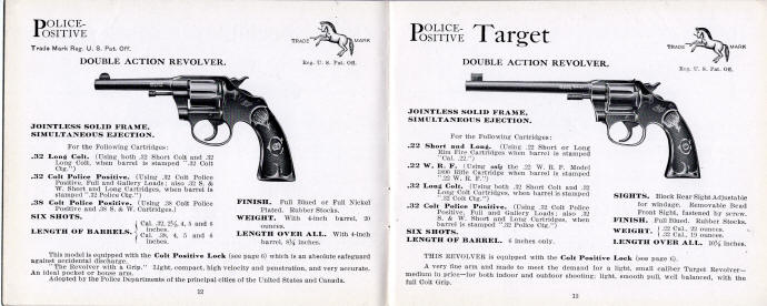 1911-2 Colt catalog Police Positive and Police positive target revolvers