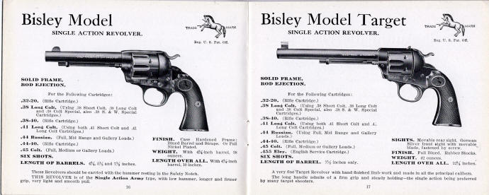 1911-2 Colt catalog Bisley and Target model revolvers