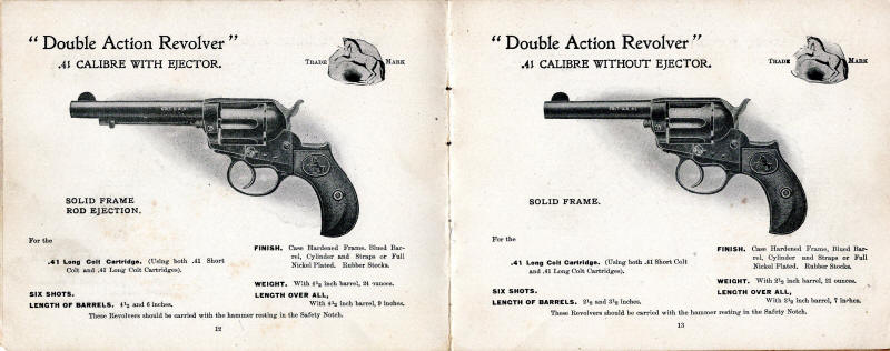 1903 colt catalog .41 Double Actions with and without ejector