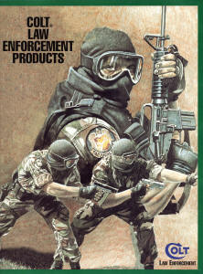 Colt 1996 Law Enforcement catalog: commando, 9mm, HBAR, Accurized, Gov't
