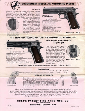 Colt Revolvers and Automatic Pistols Jan. 1935 Illustrated Price List Catalog page 6