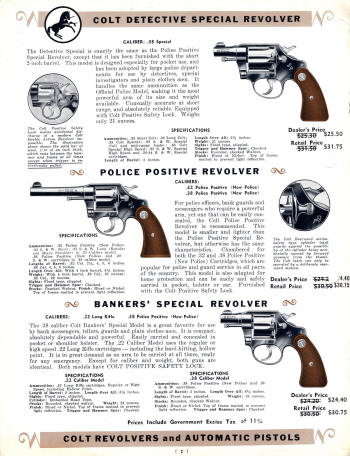 Colt Revolvers and Automatic Pistols Illustrated Price List  July 1940-3 strikes page 2