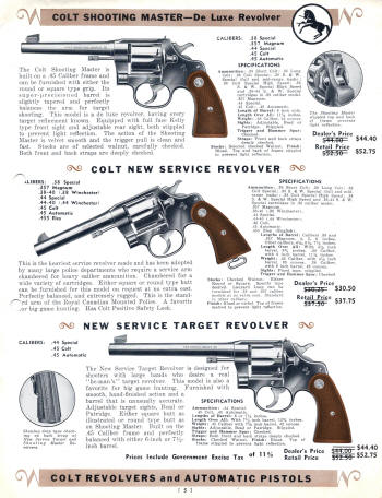 Colt Revolvers and Automatic Pistols Illustrated Price List  July 1940-3 strike page 5