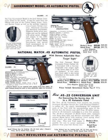 Colt Revolvers and Automatic Pistols Illustrated Price List  July 1940-3 strikes page 8