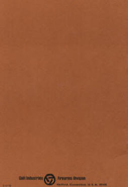 1972 Colt sporter rifle manual A-11-72 back side of manual