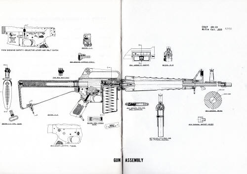1959 Colt AR-15 automatic military rifle contractors manual diagram