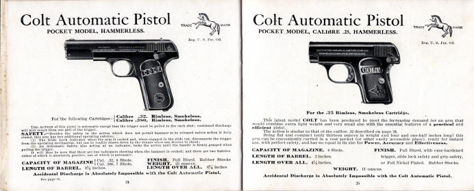 Colt automatic pocket pistols