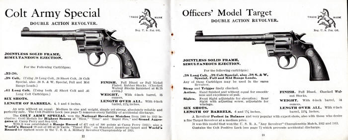 1914 Officers Model Target and Colt Army Special