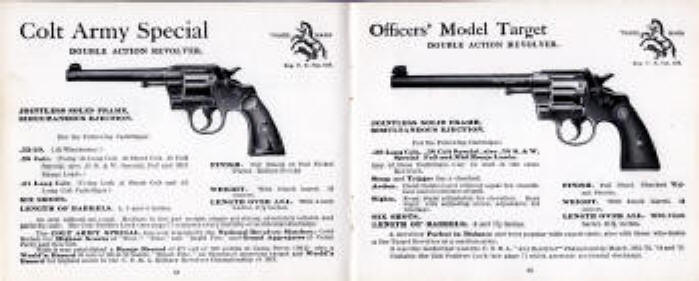 Colt army special and officers model target revolvers