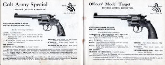 1923 colt army special and officers model target revolvers