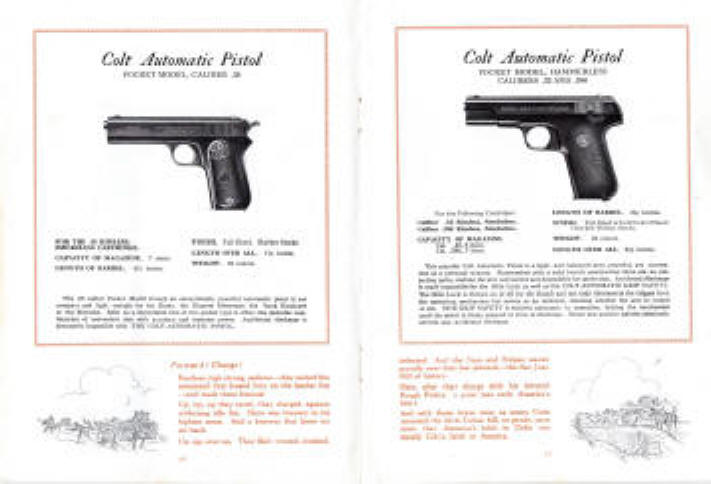 Colt 1925 automatic pistols pocket .3 and pocket hammerless .32 & .380