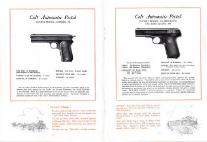 Colt 1926 automatic pistols, pocket .38 and hammerless .32 and .380