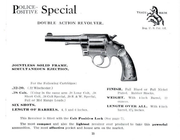 Colt  Police Positive 'Special' catalog