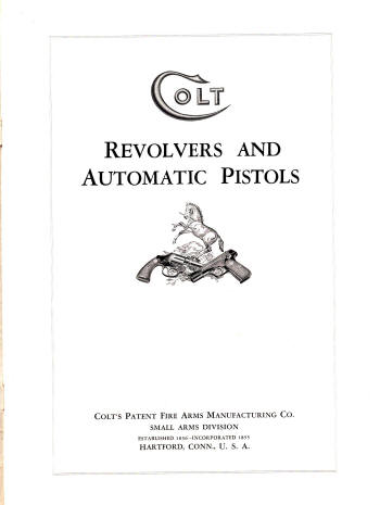 Colt 1930 catalog showing the first page