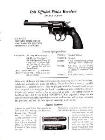 Colt 1930 catalog official police revolver