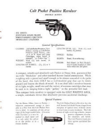 Colt 1930 catalog pocket positive revolver