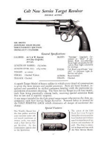 Colt 1930 catalog new service target revolver .45