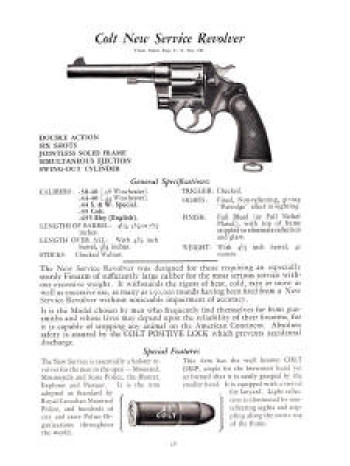 Colt 1930 catalog new service revolver .45