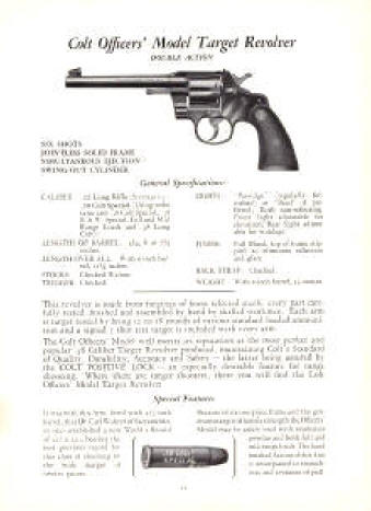 Colt 1930 catalog officer's model target revolver