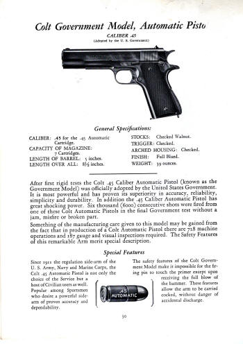 Semi-automatic pistol: government model .45