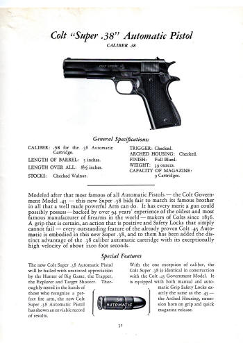 Semi-automatic pistol: Super 38