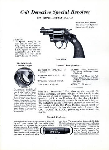 Colt Fire Arms Jan. 1932 Catalog detective special