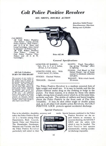 Colt Fire Arms Jan. 1932 Catalog police positive