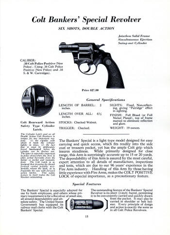 Colt Fire Arms Jan. 1932 Catalog bankers special