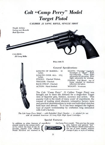 Colt Fire Arms Jan. 1932 Catalog camp perry .22 pistol