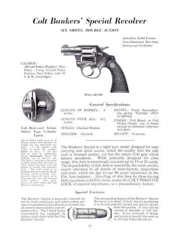 Colt 1932 (July) catalog banker's special revolver