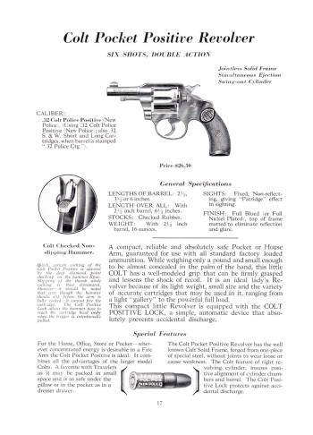 Colt 1932 (July) catalog pocket positive revolver