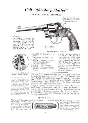 Colt 1932 catalog showing the Shooting Master revolver