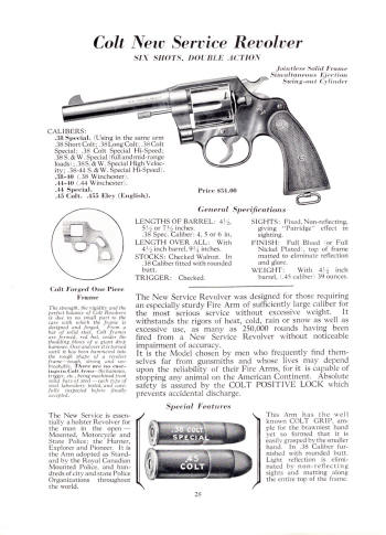 Colt 1932 (July) catalog new service revolver .45 cal.
