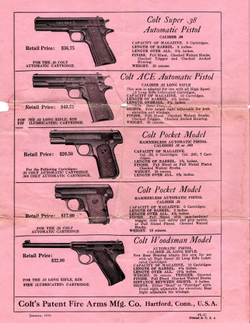 Colt Revolvers and Automatic Pistols Illustrated Price List&nbsp;Jan. 1933  page 4