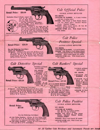 Colt Revolvers and Automatic Pistols Illustrated Price List&nbsp;Jan. 1933 page 3