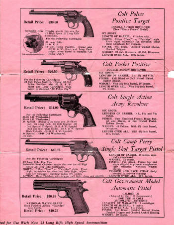 Colt Revolvers and Automatic Pistols Illustrated Price List&nbsp;Jan. 1933 page 2