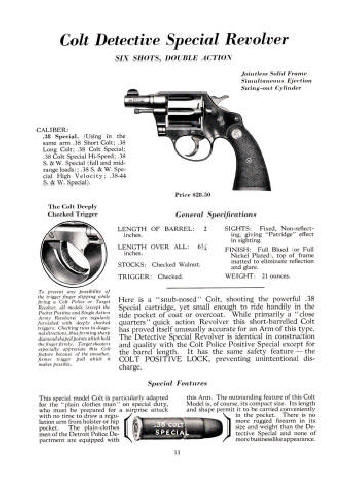 Colt Fire Arms Jan. 1933 Catalog detective special