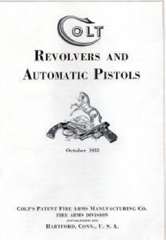 Colt 1933 catalog showing the first page