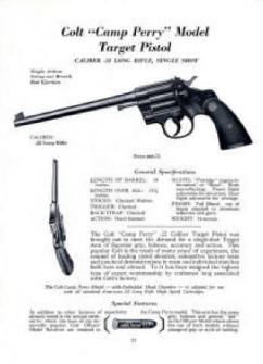 Colt Fire Arms Catalog 1941 July  Colt 'Camp Perry' with 8 in. barrel pistol ends