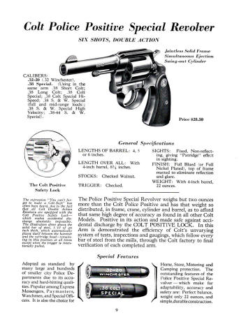 Colt Fire Arms Catalog March 1934 police positive special