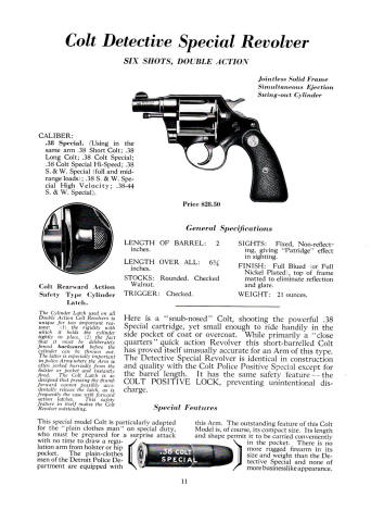 Colt Fire Arms Catalog March 1934 detective special