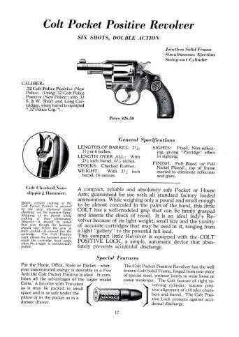 Colt Fire Arms Catalog March 1934 pocket positive