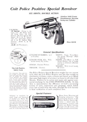 Colt Fire Arms Jan. 1935 Catalog police positive special