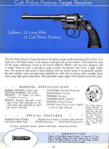 Colt 1936 Catalog .22 police positive target revolver
