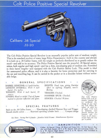 Colt 1936 Catalog police positive special revolver