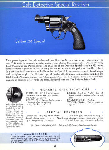 Colt 1936 Catalog detective special revolver